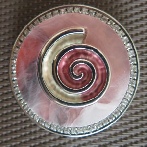 Magnet Brosche  rosa - silber    Durchmesser 45mm