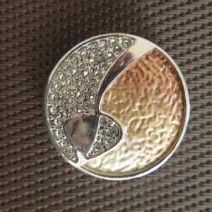 Magnet Brosche  copper - creme - silber    Durchmesser 35mm