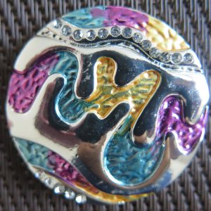 Magnet Brosche mint-rosa-gold  35 mm Durchmesser