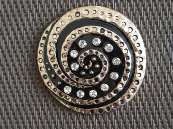 Magnet Brosche Kupfer - Silber 45mm Durchmesser