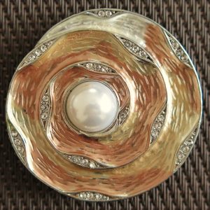 Magnet Brosche  cupfer - creme - silber   Durchmesser 45mm